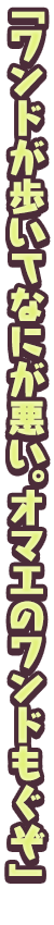 「ワンドが歩いてなにが悪い。オマエのワンドもぐぞ」